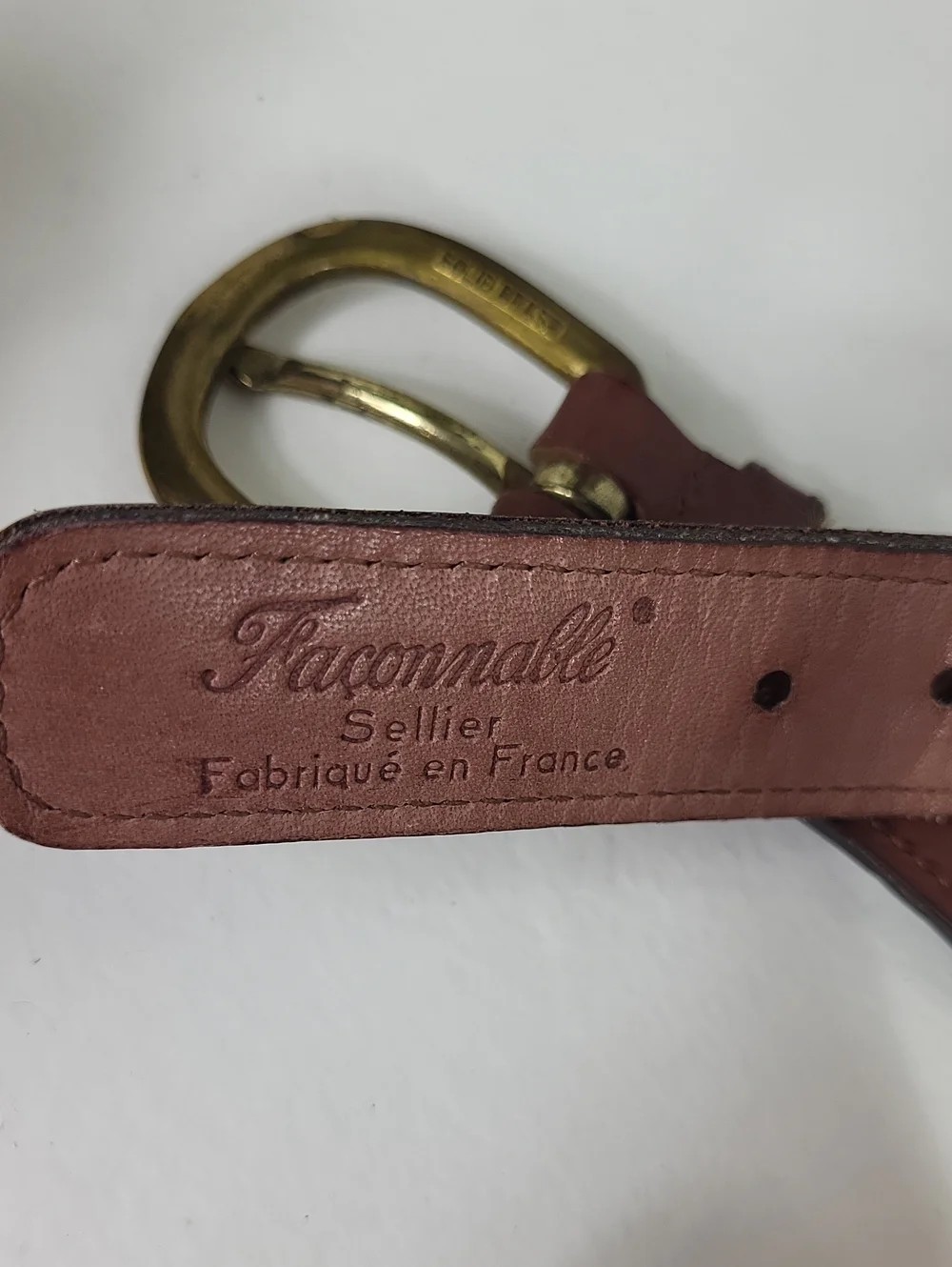 Faconnable vintage preppy-style ribbon belt navy blue golf clubs made in France